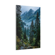 Misty Alpine Forest Valley Wall Art & Canvas Print