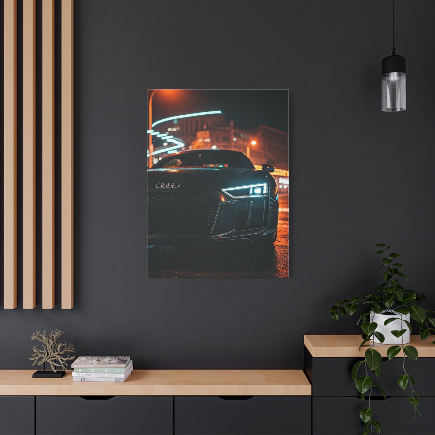 Audi R8 V10 Plus Downtown Night Drive Wall Art & Canvas Prints