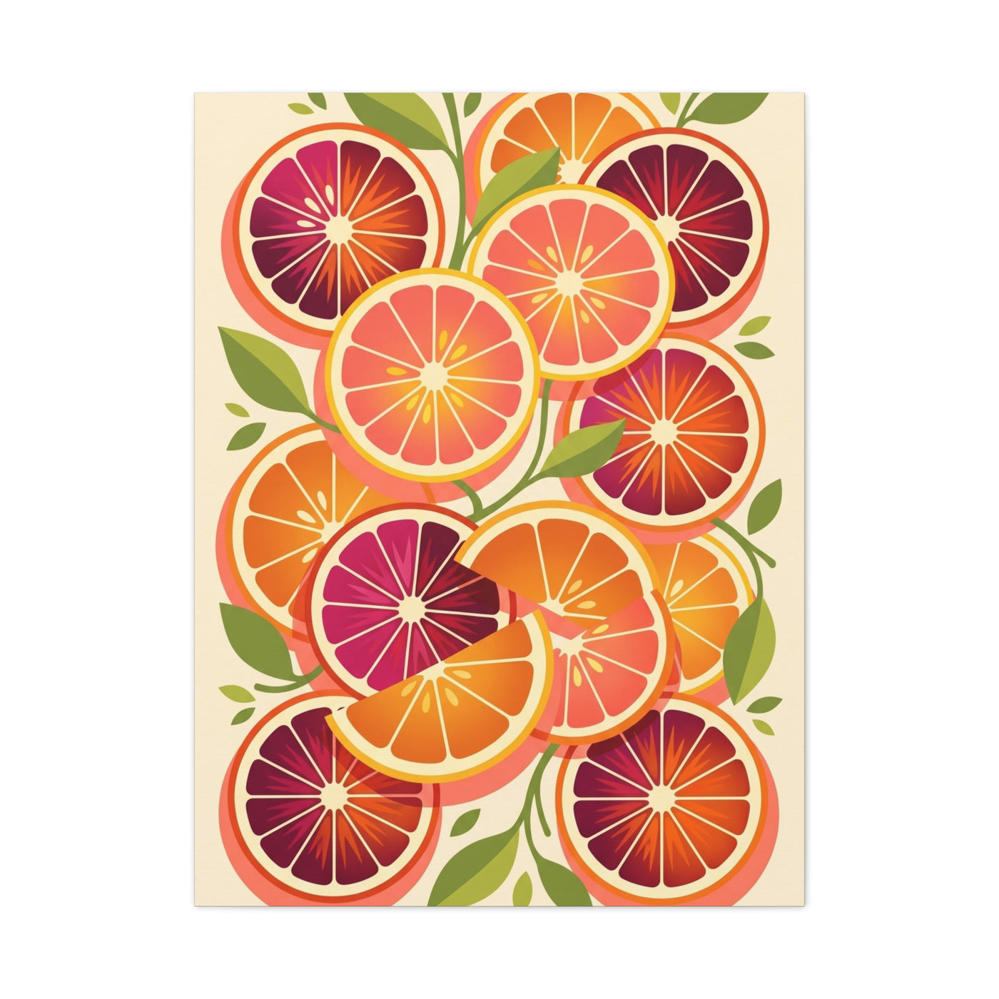 Retro Citrus Slice Composition Wall Art & Canvas Print