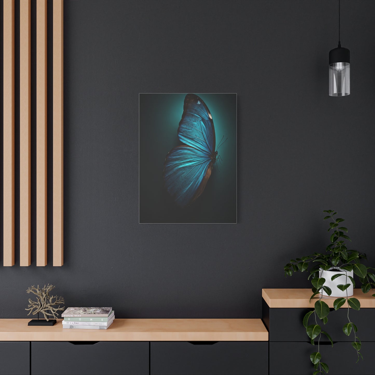 Blue Morpho Butterfly Side Profile Study Wall Art & Canvas Prints