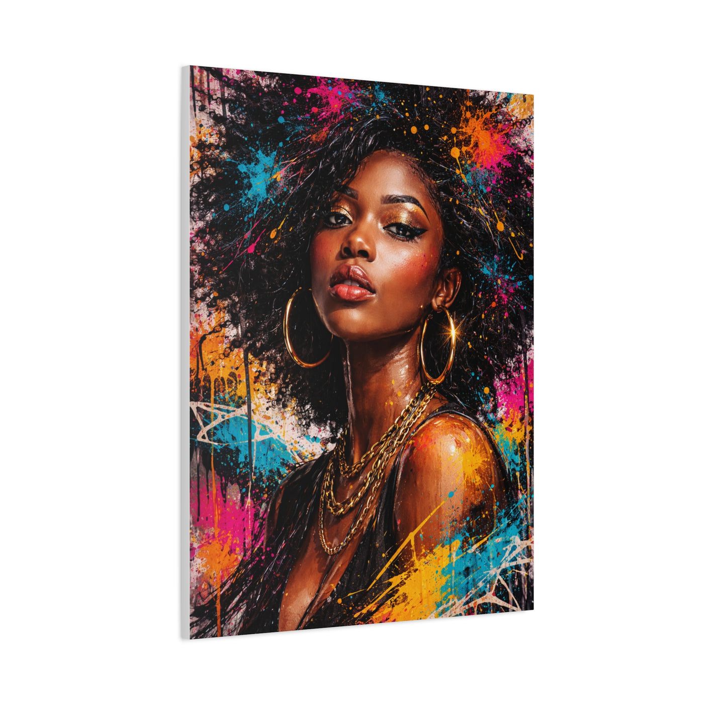 Afrocentric Graffiti-Style Portrait Wall Art & Canvas Print