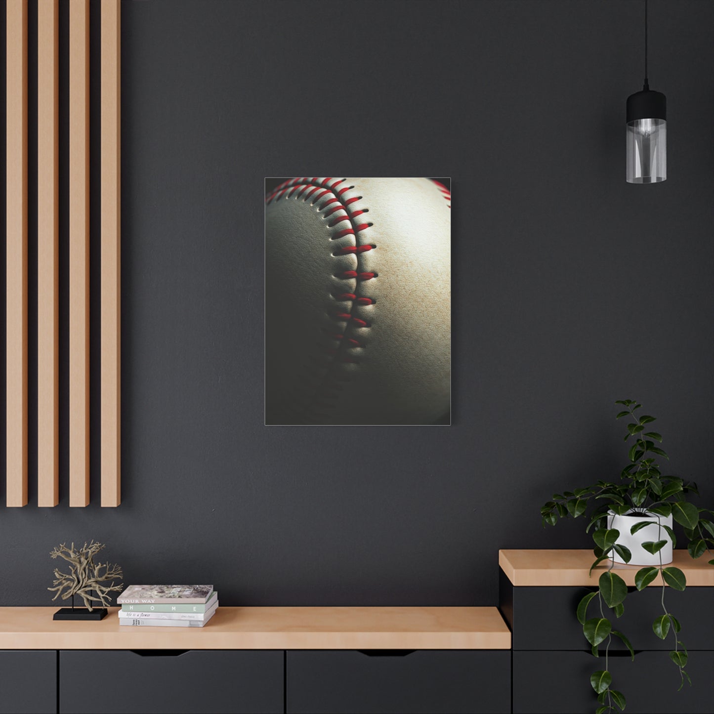 Close-Up Baseball Stitch Detail Wall Art & Canvas Prints