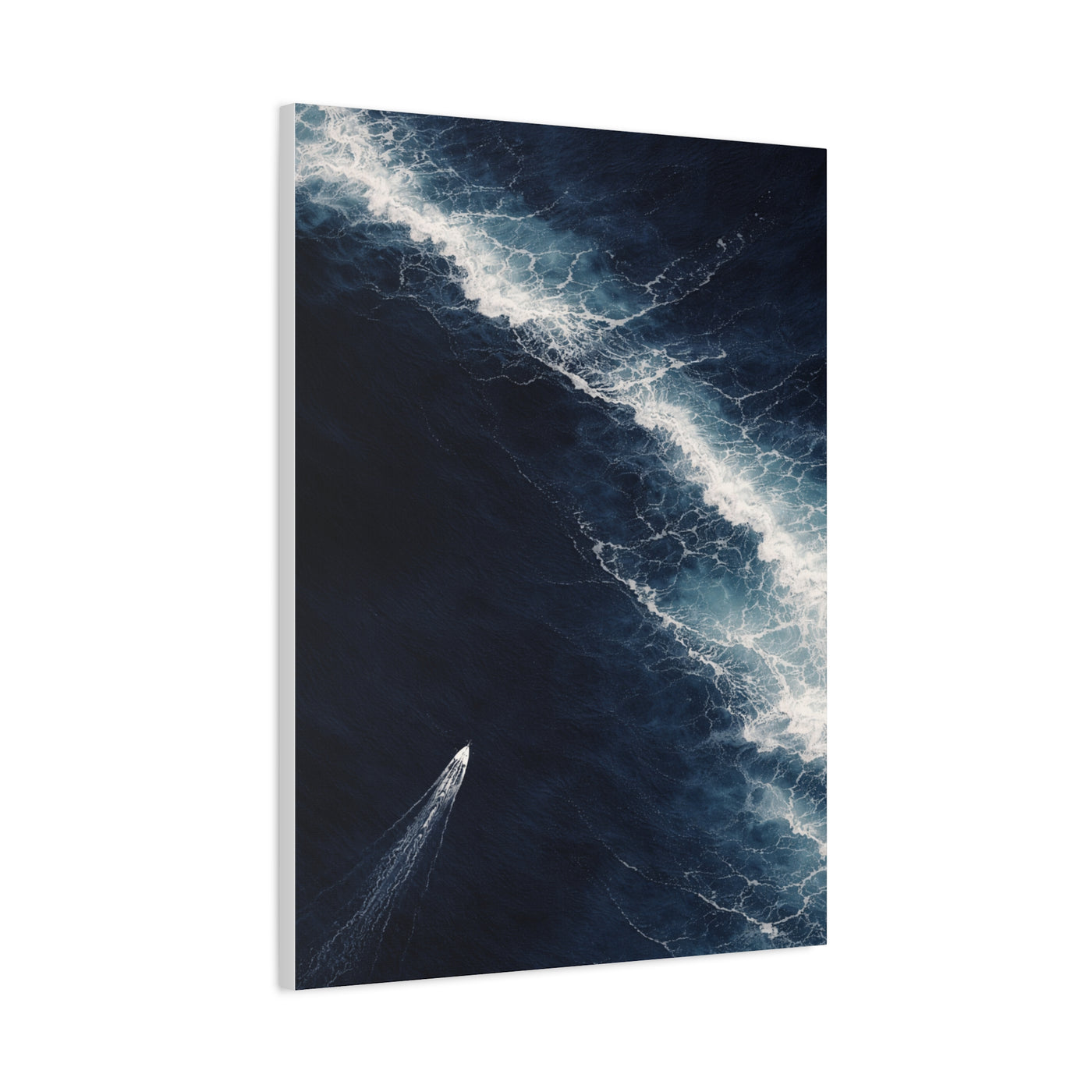 Aerial Navy Ocean Wave Perspective Wall Art & Canvas Print