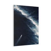 Aerial Navy Ocean Wave Perspective Wall Art & Canvas Print