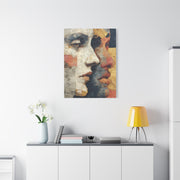 Dual Faces Collage Abstraction Wall Art & Canvas Print
