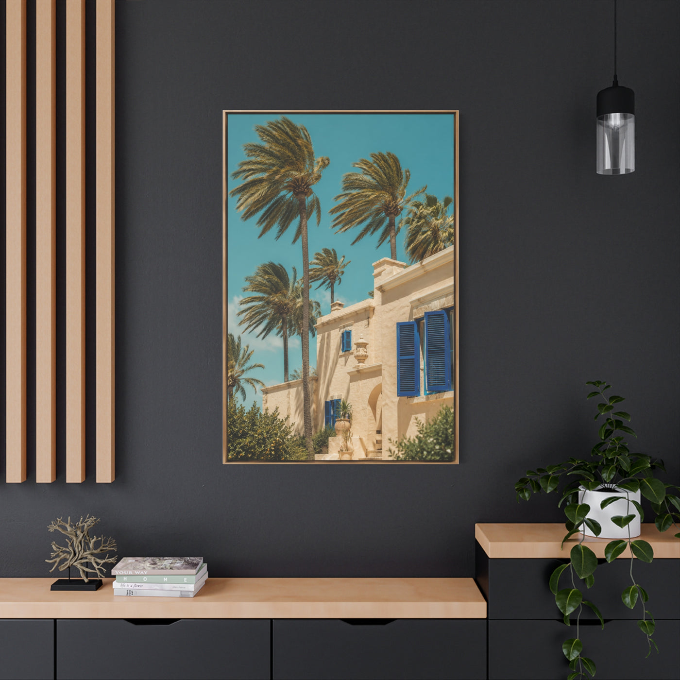 Mediterranean Palm Villa Breeze Tropical Wall Art & Canvas Print