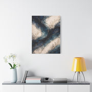 Navy Marble Botanical Flow Wall Art & Canvas Print