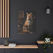Dark Academia Fox Library Portrait Wall Art & Canvas Print