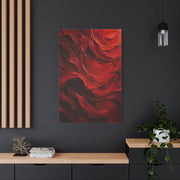 Crimson Wave Impasto Texture Wall Art & Canvas Print
