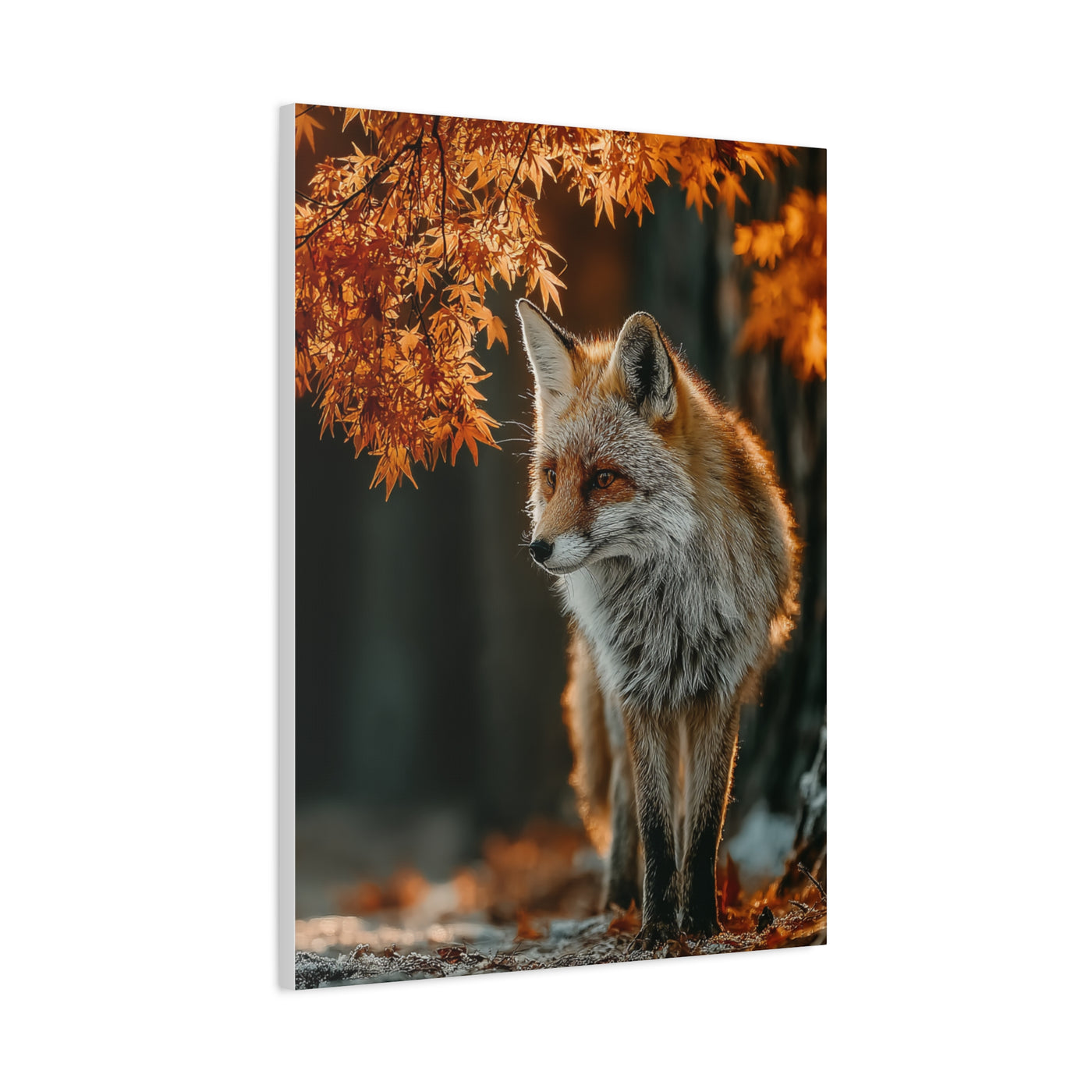 Autumn Forest Path Fox Wall Art & Canvas Print