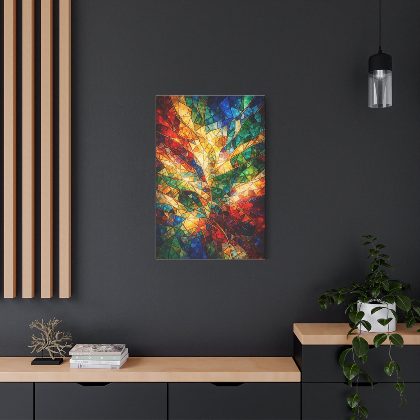 Colorful Stained-Glass Mosaic Abstraction Wall Art & Canvas Print