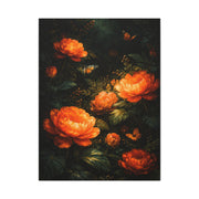 Dark Botanical Orange Bloom Study Wall Art & Canvas Print