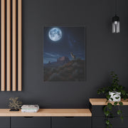 Moonlit Coyote Desert Wall Art & Canvas Print