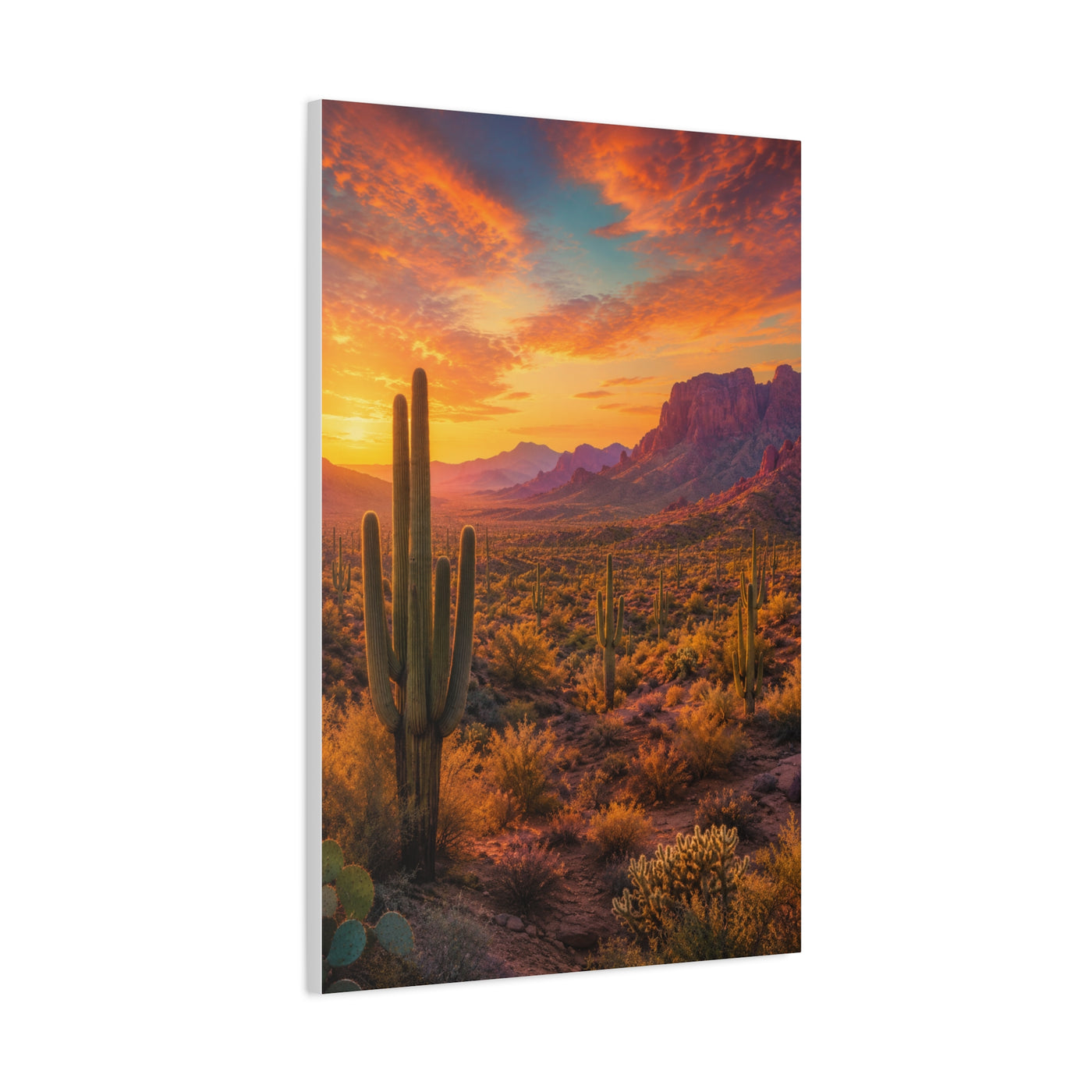 Golden Hour Saguaro Desert Southwest Wall Art & Canvas Print