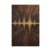 Golden Acoustic Wave Wood Composition Wall Art & Canvas Print
