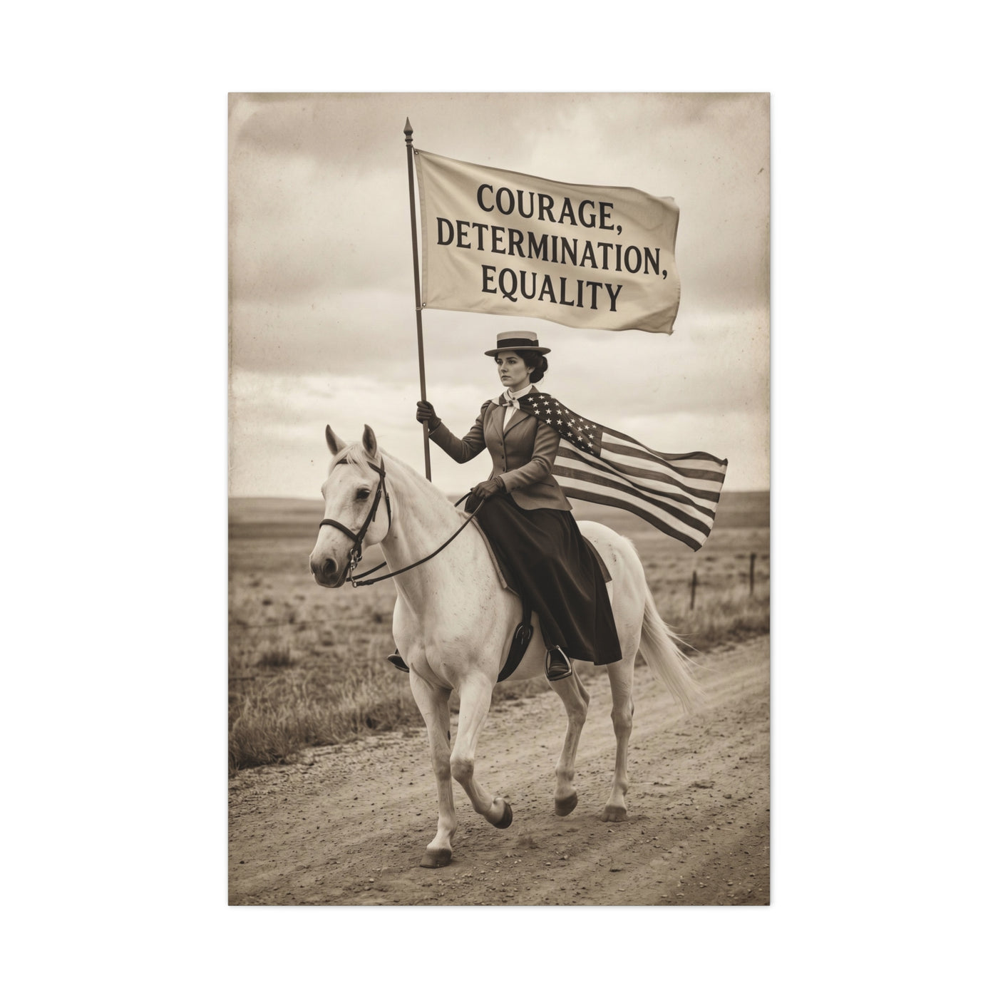 Suffrage Rider Equality Statement Wall Art & Canvas Print