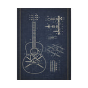 Acoustic Guitar Blueprint Study Wall Art & Canvas Print