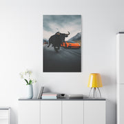 Charging Bull vs Lamborghini Aventador Power Duel Wall Art & Canvas Print