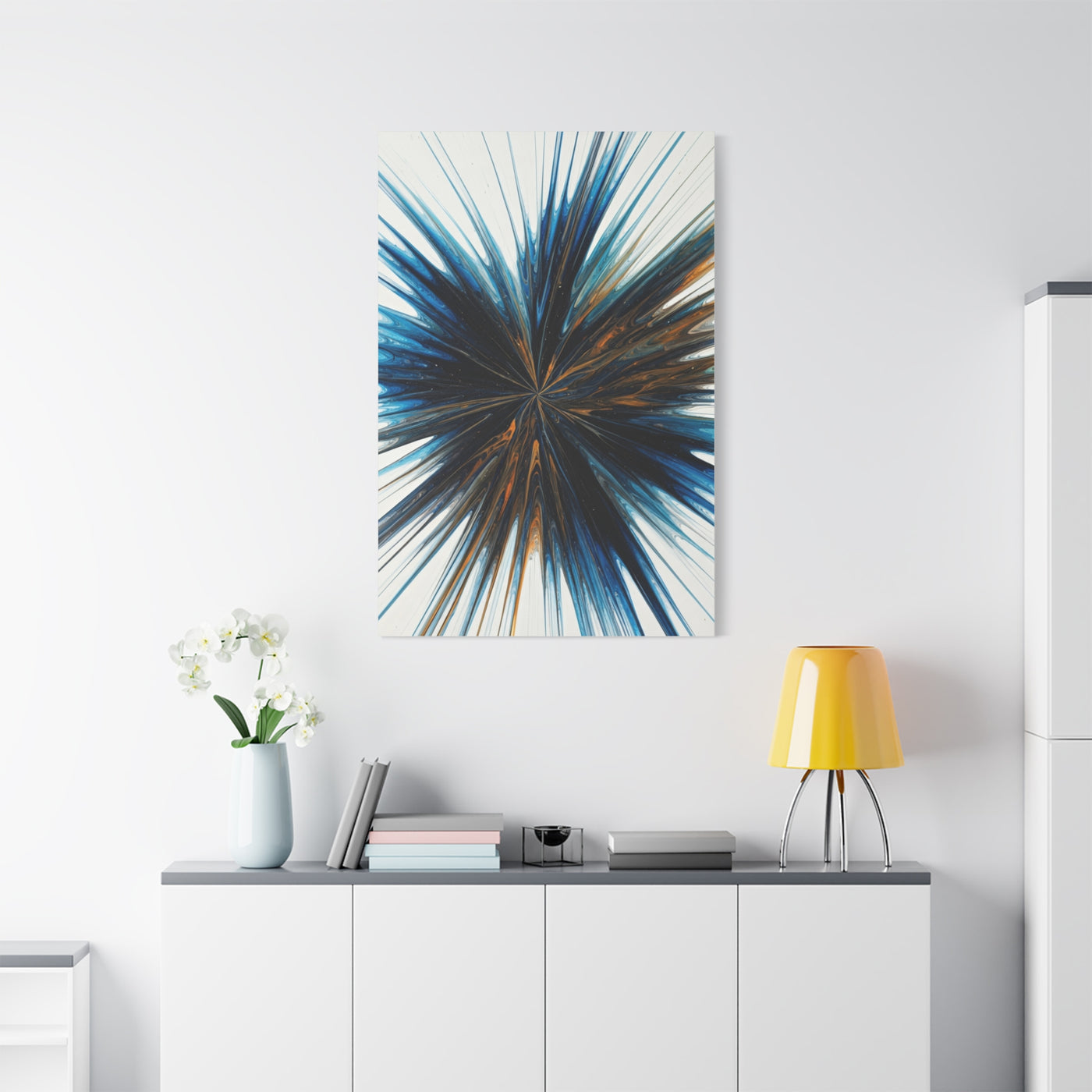 Deep Blue Starburst Abstract Wall Art & Canvas Prints