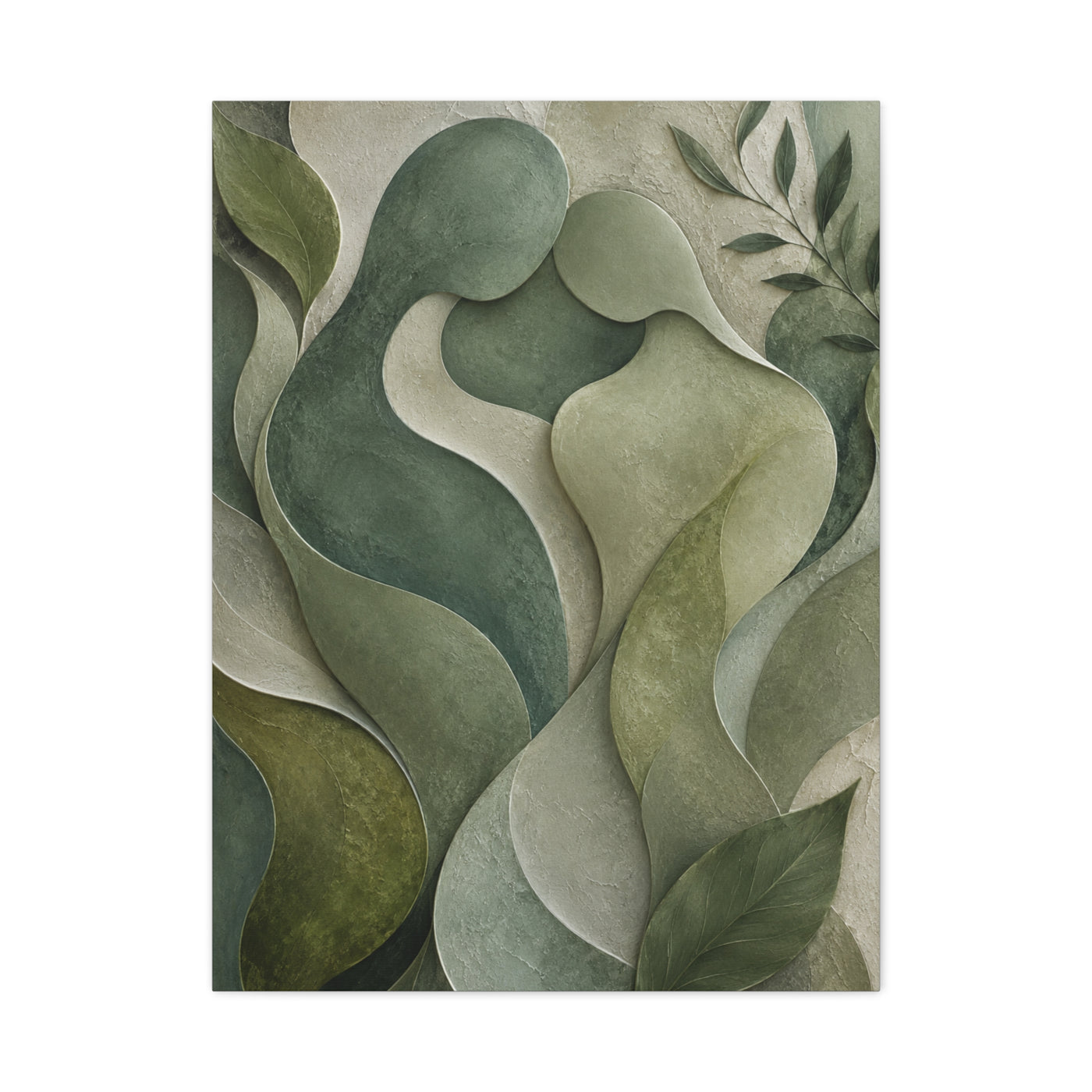 Biophilic Jade Embrace Abstract Wall Art & Canvas Print