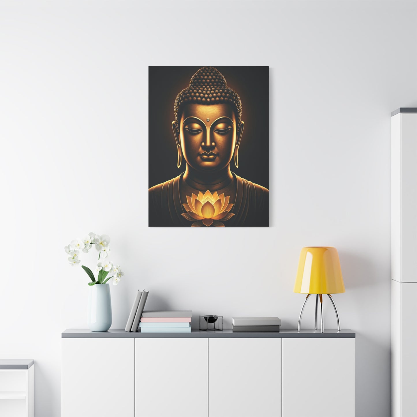 Shadowed Golden Buddha Elegance Wall Art & Canvas Prints