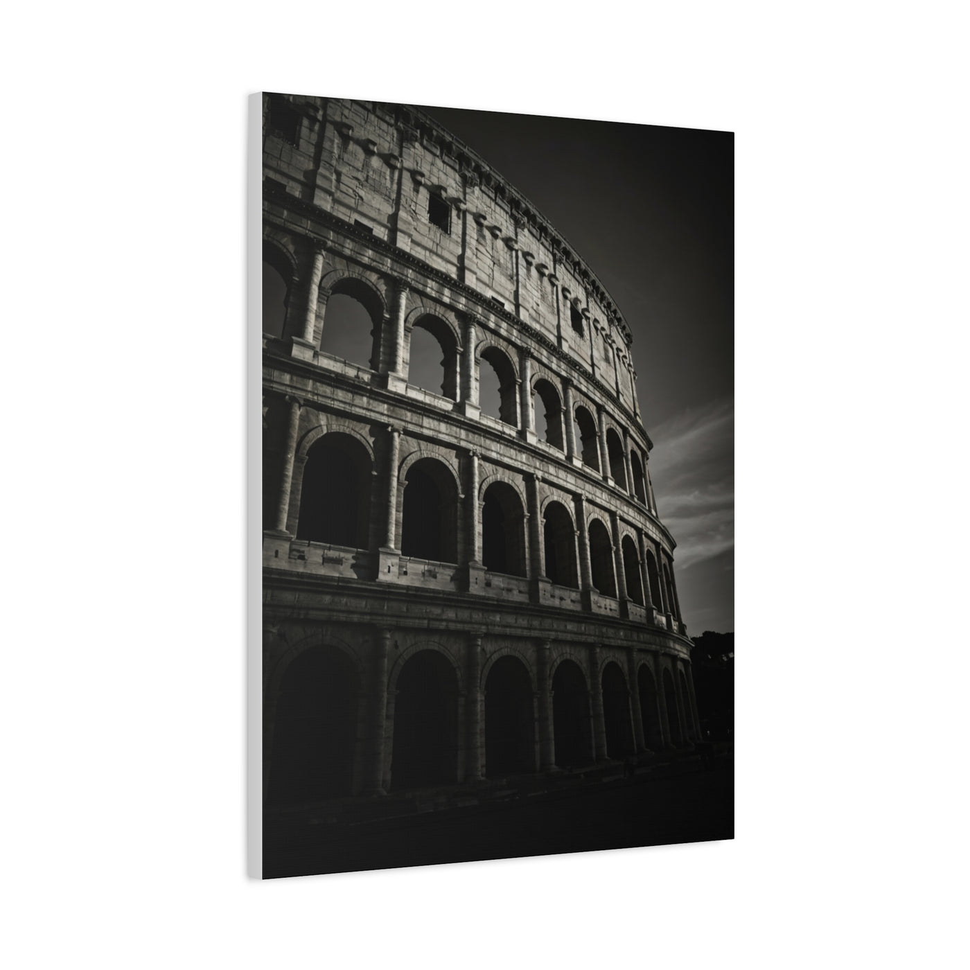 Roman Colosseum Architectural Black & White Wall Art & Canvas Print