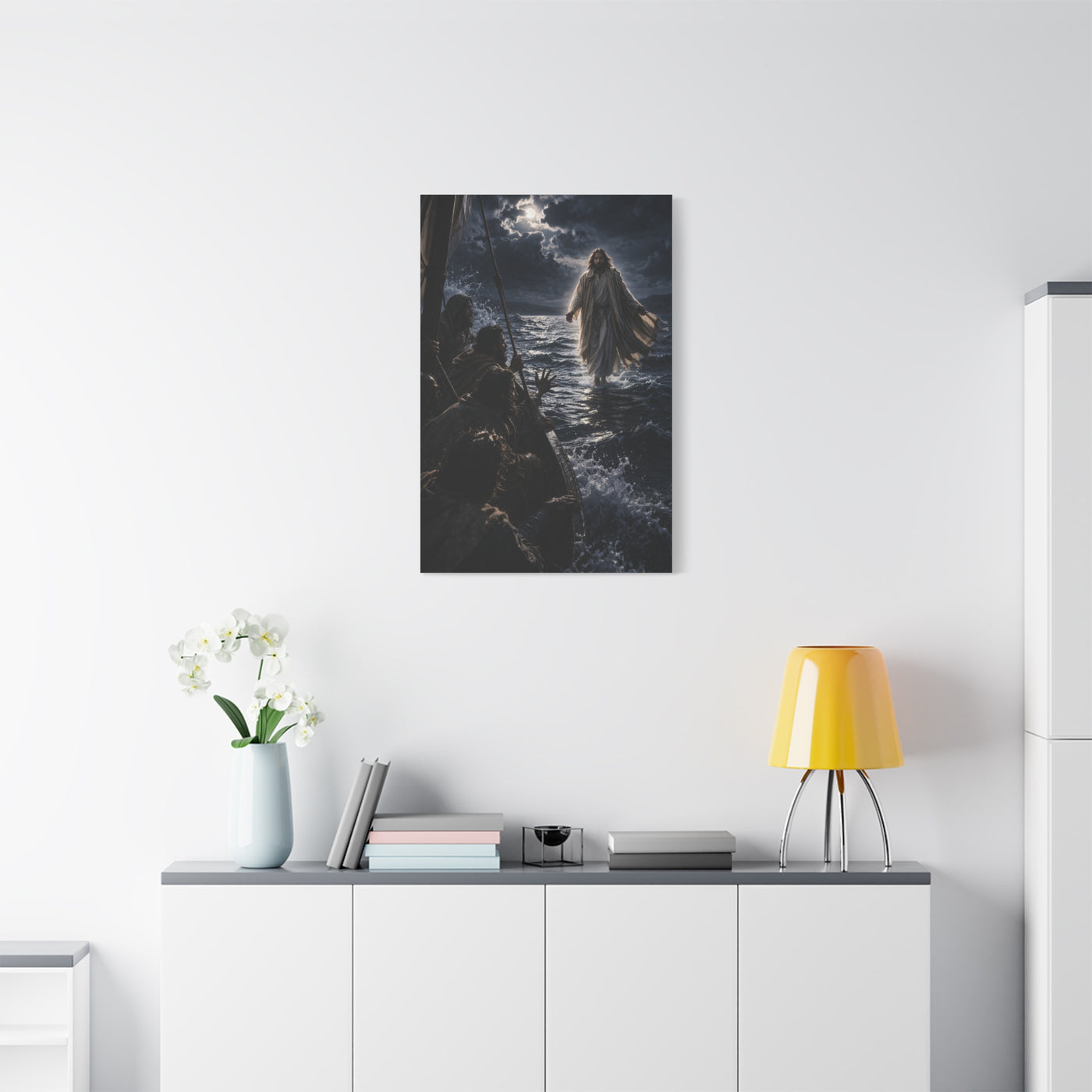 Jesus Walking on Water Night Miracle Wall Art & Canvas Print