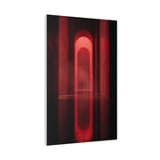 Minimal Crimson Architectural Corridor Wall Art & Canvas Print