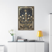 Art Deco Golden Alpine Skyline Wall Art & Canvas Print
