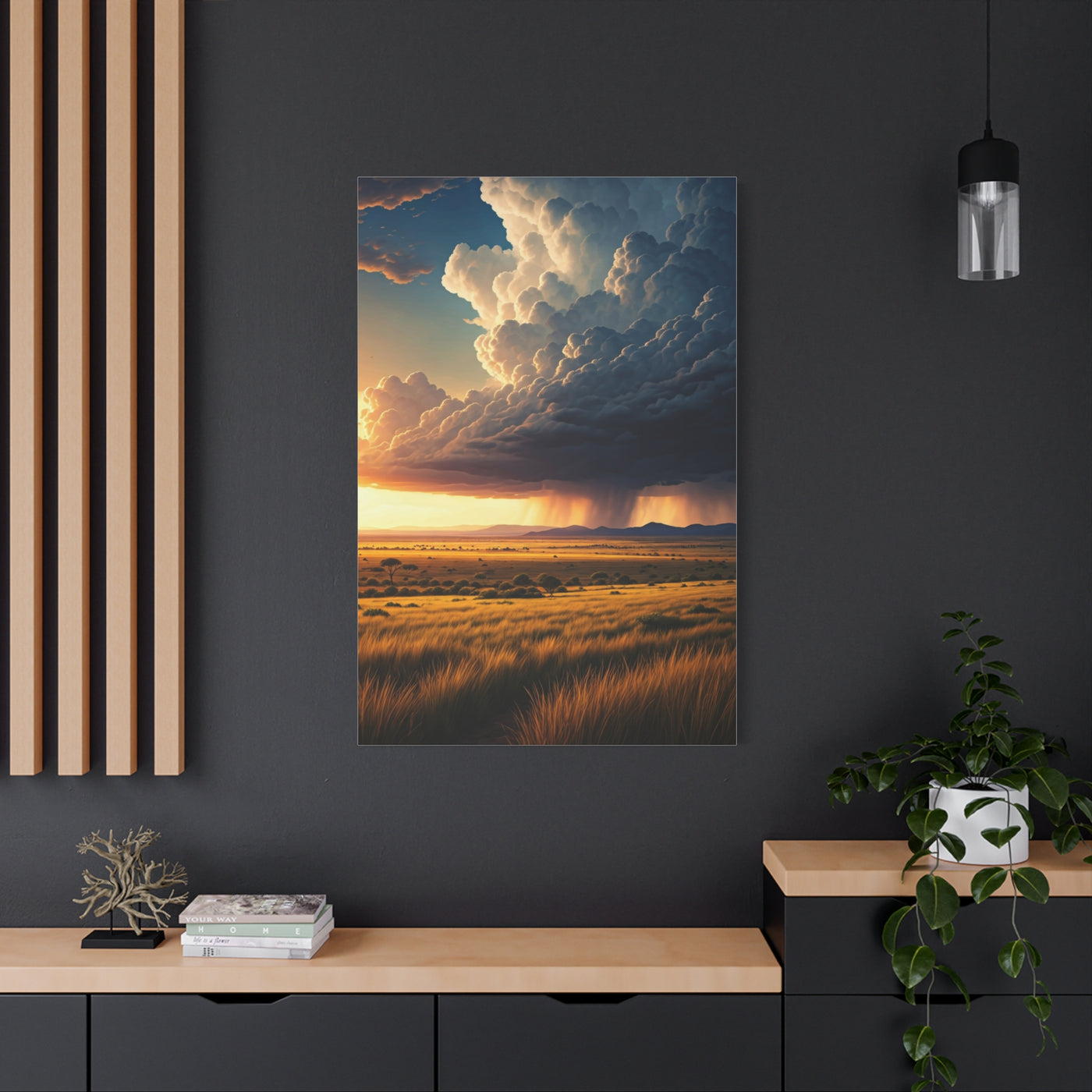 Storm Horizon Over Savannah Plains Wall Art & Canvas Prints