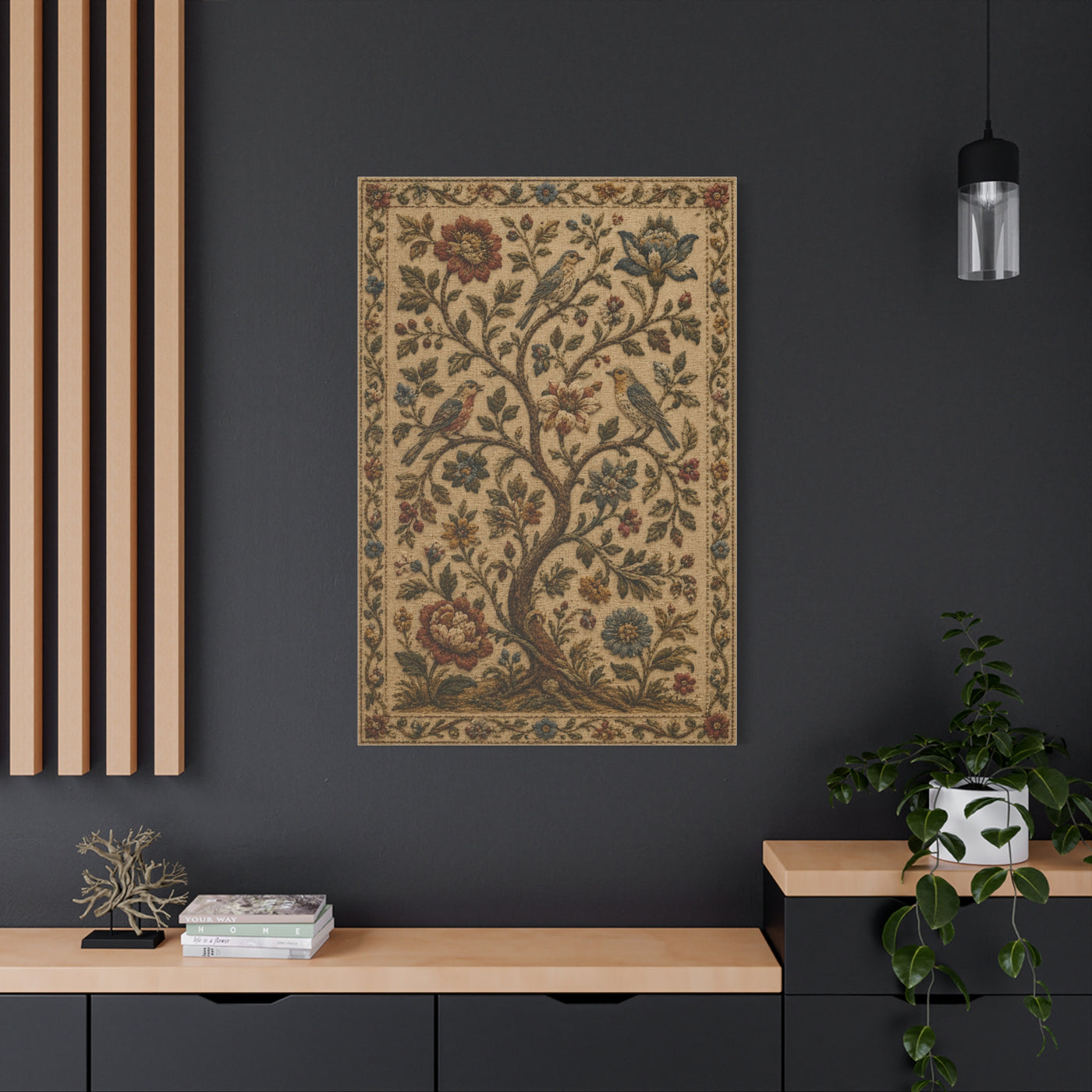 Ornate Botanical Tree Tapestry Panel Wall Art & Canvas Print