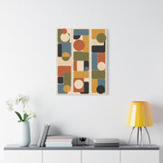 Mid-Century Modern Geometric Triptych Wall Art & Canvas Print