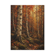Autumn Birch Forest Painterly Path Trees Wall Art & Canvas Print