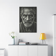 Lines of Time Black & White Elder Portrait Wall Art & Canvas Prints