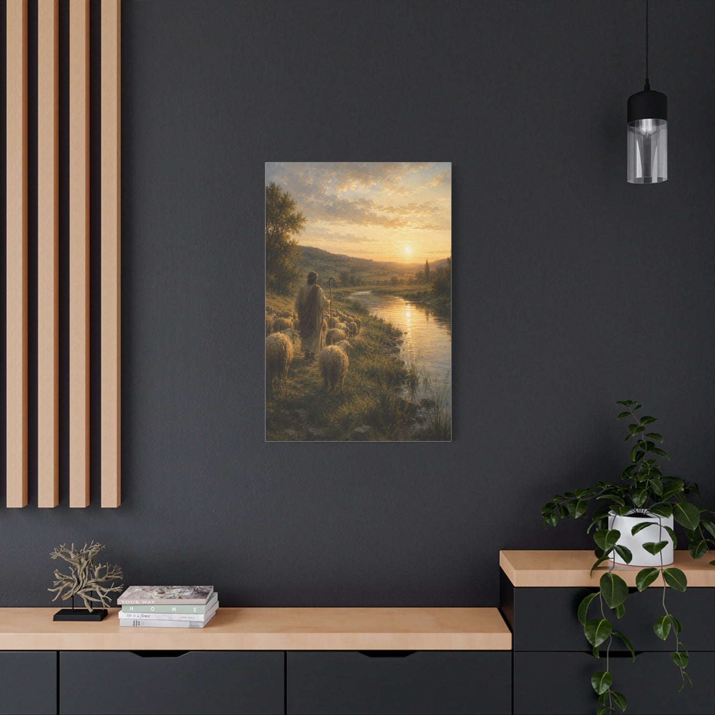 Psalm 23 Shepherd Beside Still Waters Scripture Wall Art & Canvas Print