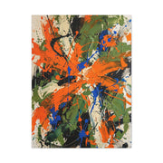 Expressionist Orange Burst Action Painting Wall Art & Canvas Print