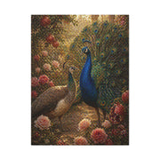 Romantic Garden Peacock Pair Wall Art & Canvas Print