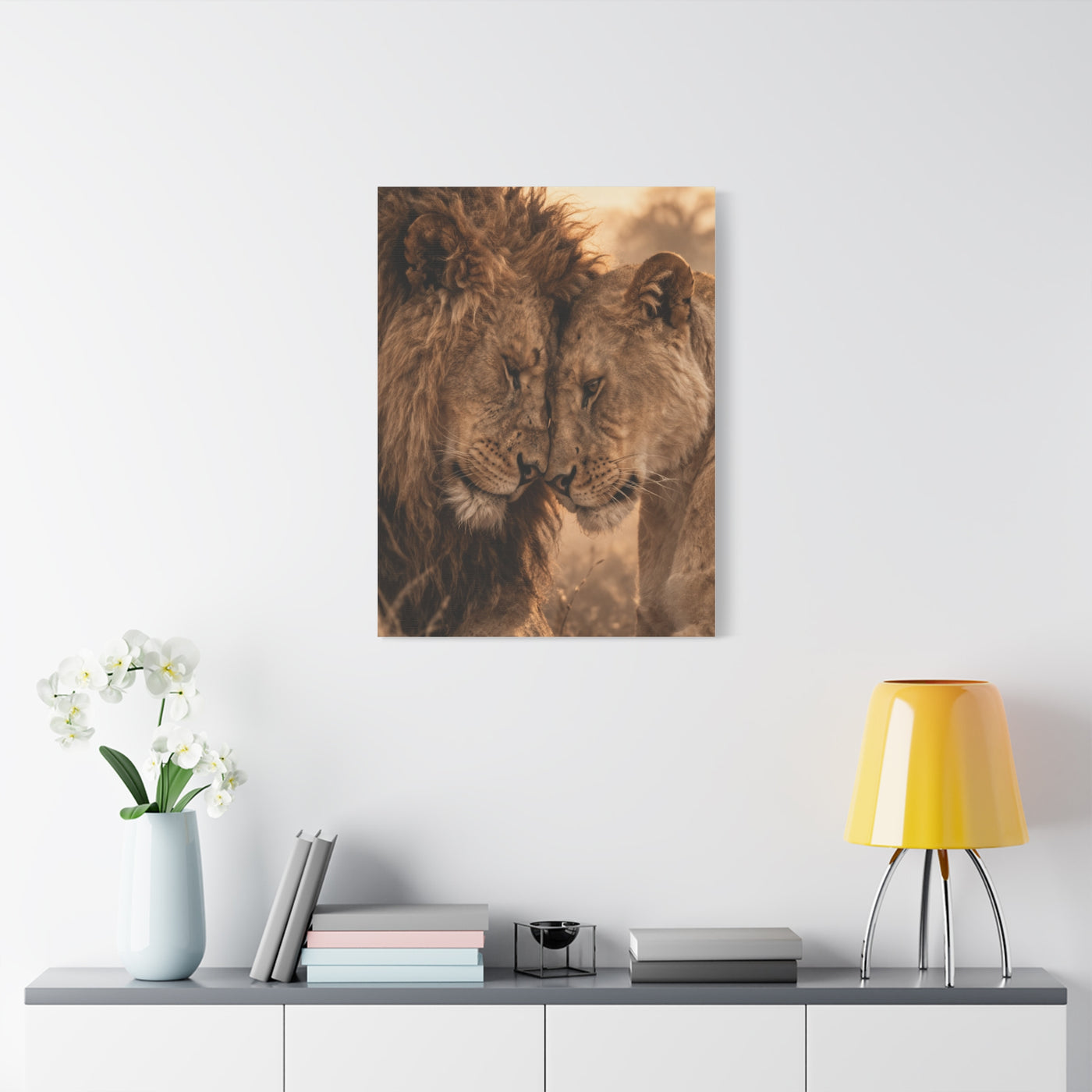 Lion and Lioness Intimate Bond Wall Art & Canvas Print