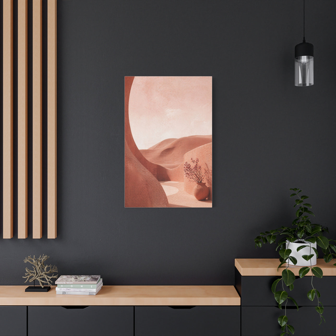 Terracotta Pink Desert Abstraction Wall Art & Canvas Print