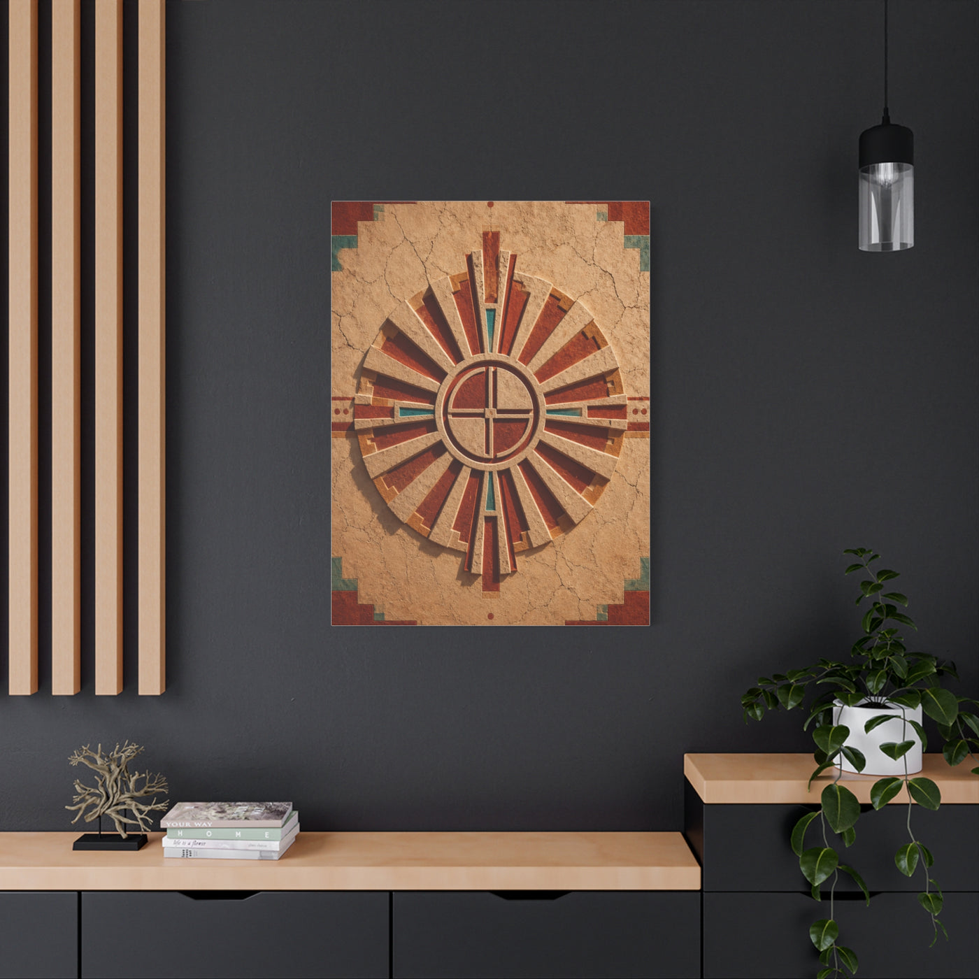 Sacred Sunburst Geometry Southwest Wall Art & Canvas Print