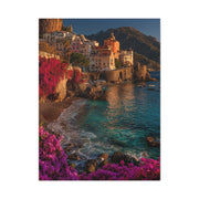 Amalfi Coast Bougainvillea Cliffs Wall Art & Canvas Print