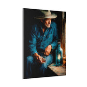 Whiskey Window Cowboy Painting Wall Art & Canvas Print