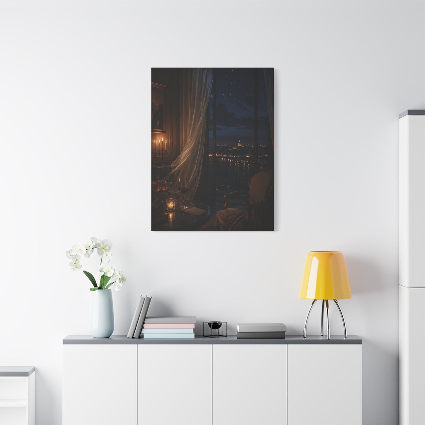 Candlelit Paris Night Romance Wall Art & Canvas Print