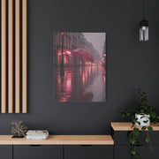 Dreamy Pink Umbrella Rain Scene Wall Art & Canvas Print