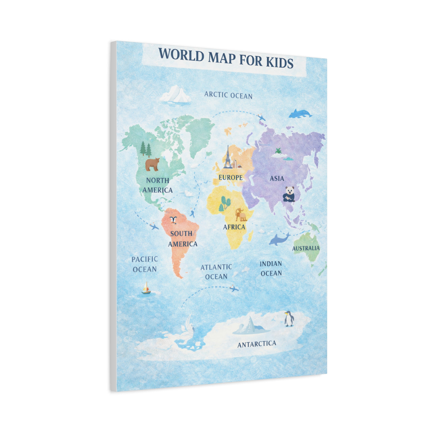 World Map Exploration for Kids Wall Art & Canvas Print