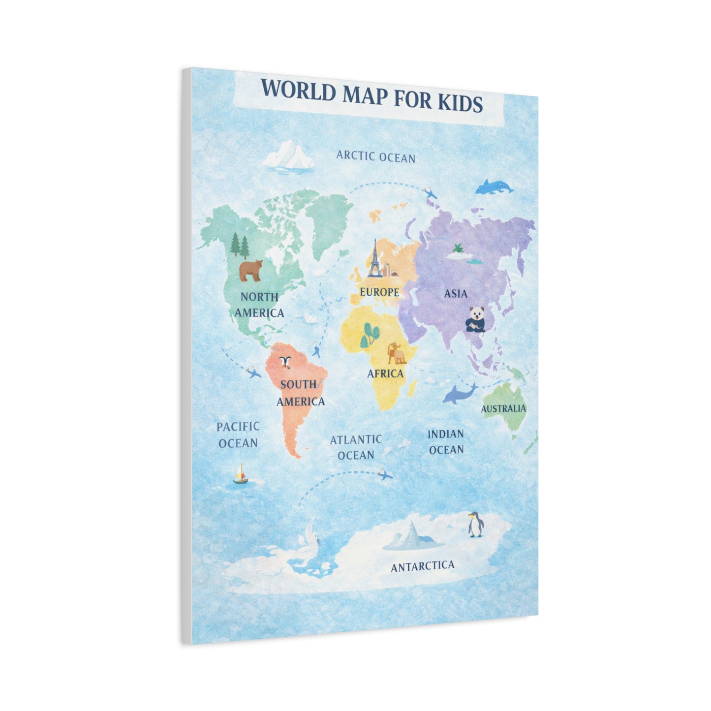 World Map Exploration for Kids Wall Art & Canvas Print