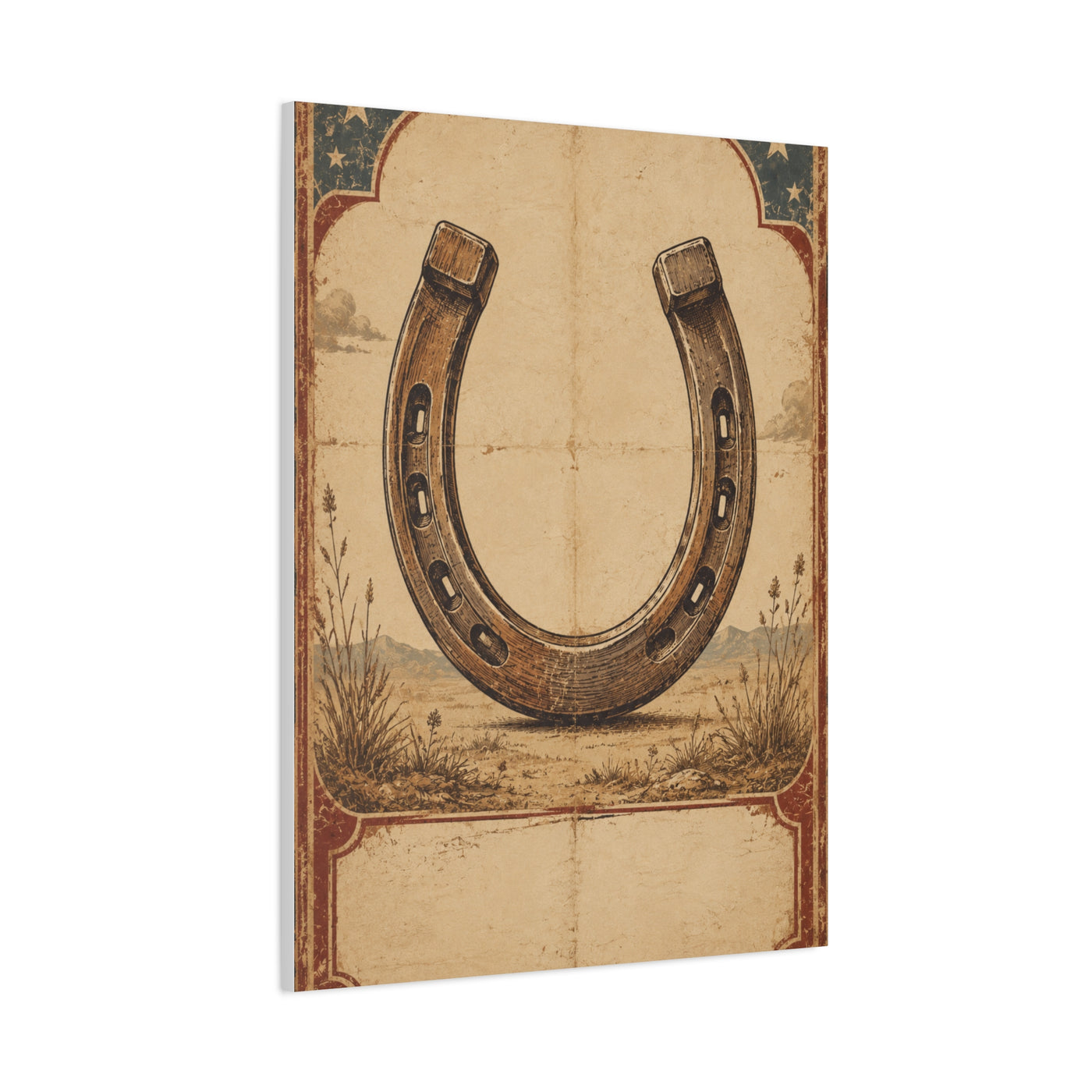 Rustic Horseshoe Frontier Poster Wall Art & Canvas Print