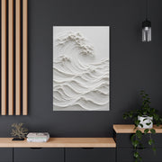 Minimal White Sculptural Wave Texture Wall Art & Canvas Print