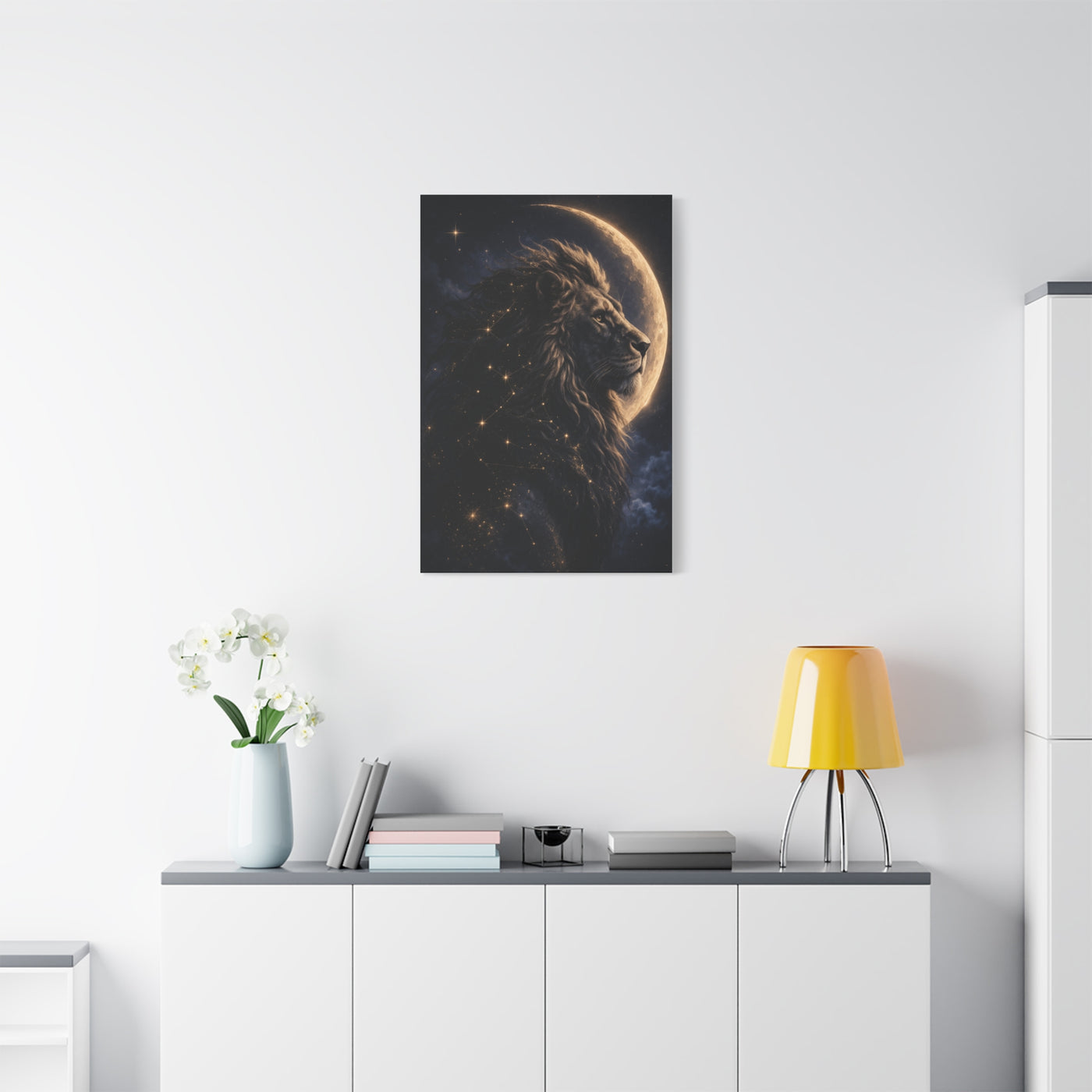 Celestial Lion Moon Constellation Wall Art & Canvas Print