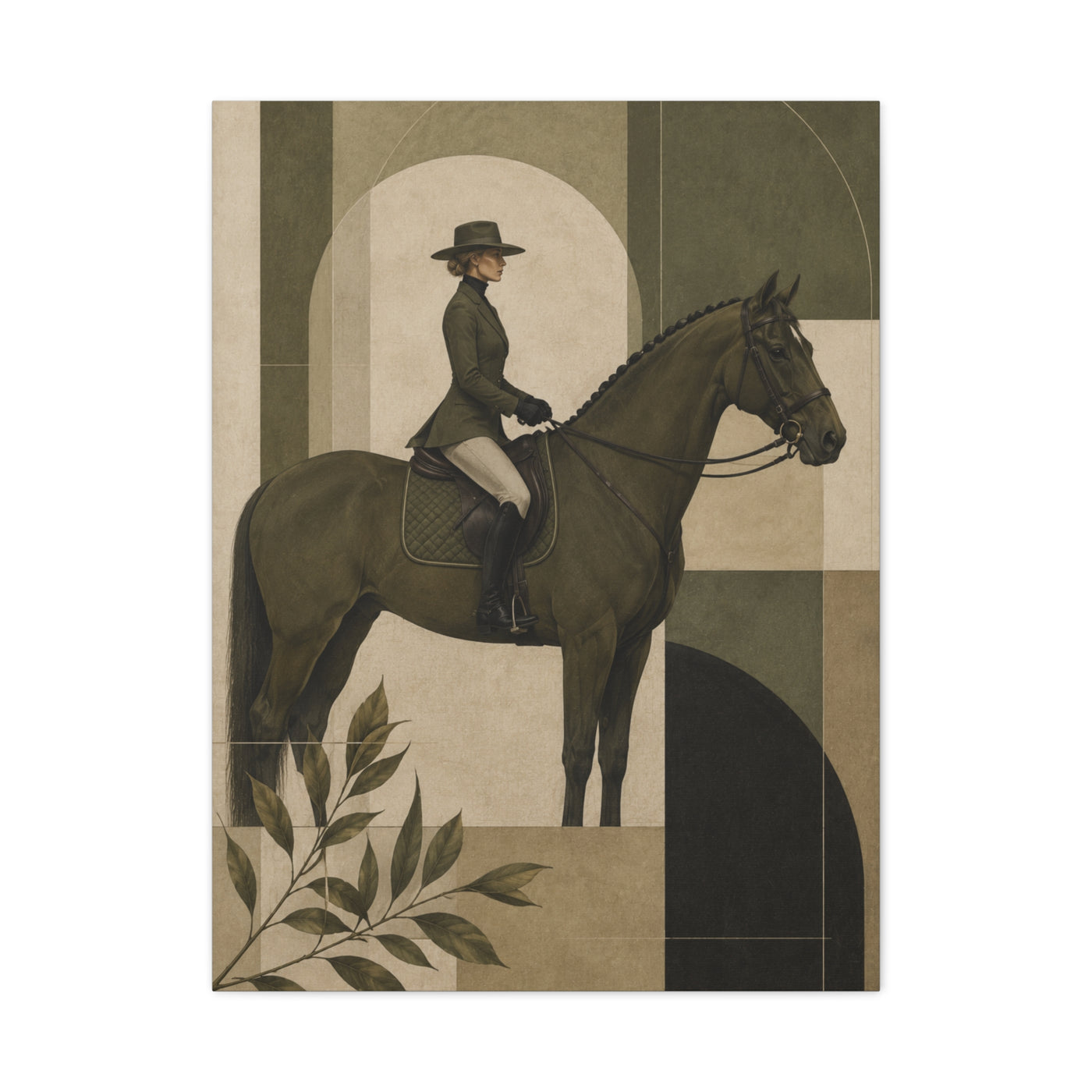Equestrian Editorial Profile Composition Wall Art & Canvas Print